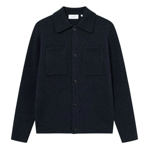 Les Deux - Fischer Milano Dickes Woll-Cord-Overshirt mit Kragen | Dunkelblau