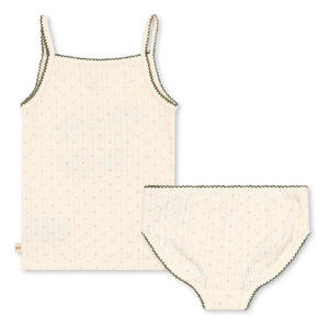 Konges Sløjd - Minnie Cerises Bio-Baumwoll-Unterhemd und Slip Set | Ecru