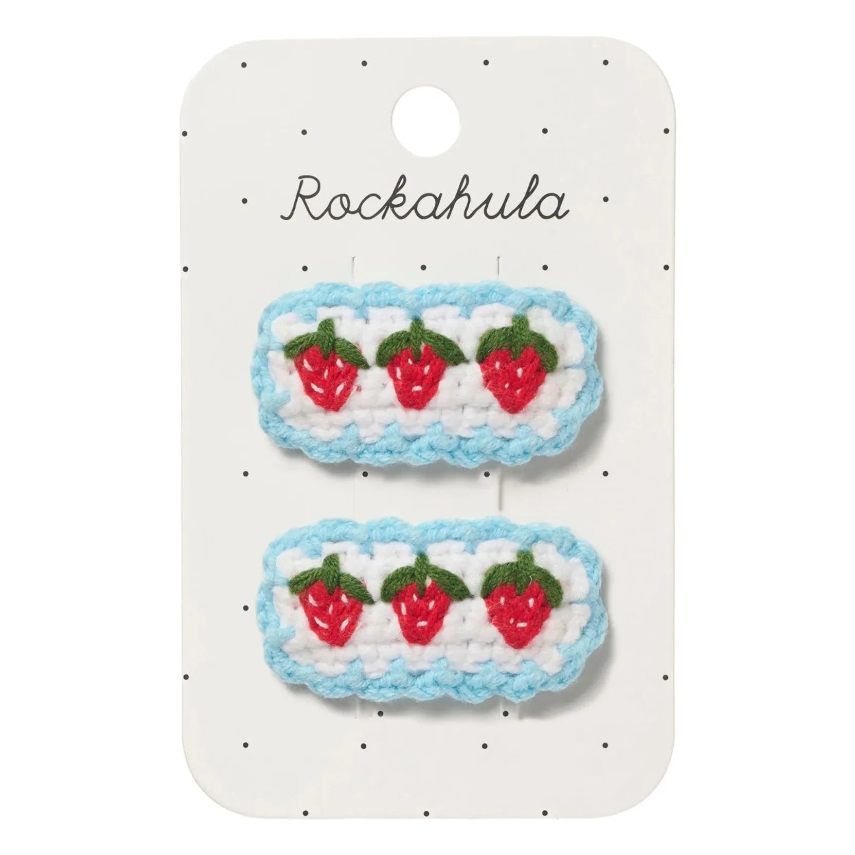Rockahula Kids – 2er-Set Erdbeer-Haarklemmen | Weiß