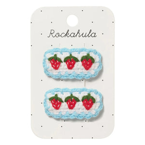 Rockahula Kids – 2er-Set Erdbeer-Haarklemmen | Weiß