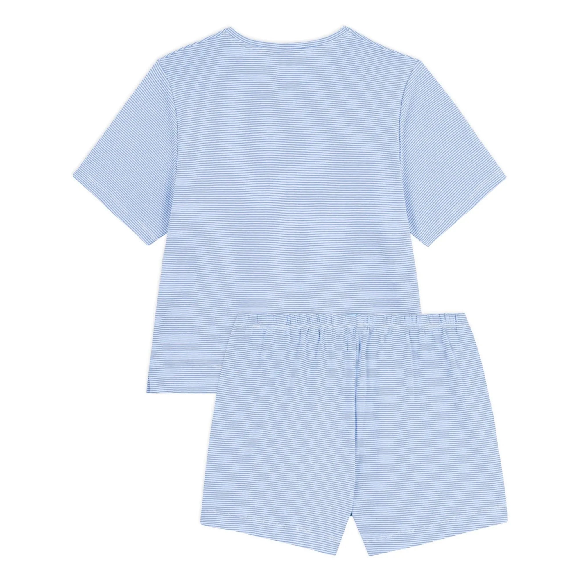 Petit Bateau - Gestreifte Pyjamashorts aus Bio-Baumwolle | Blau