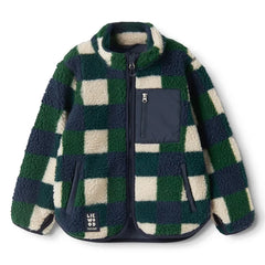 Liewood - Nolan Karomuster Sherpa-Stil Jacke, hergestellt aus recycelten Fasern | Marineblau