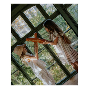 Fliink - Vira Gestreiftes Leinenkleid | Ecru
