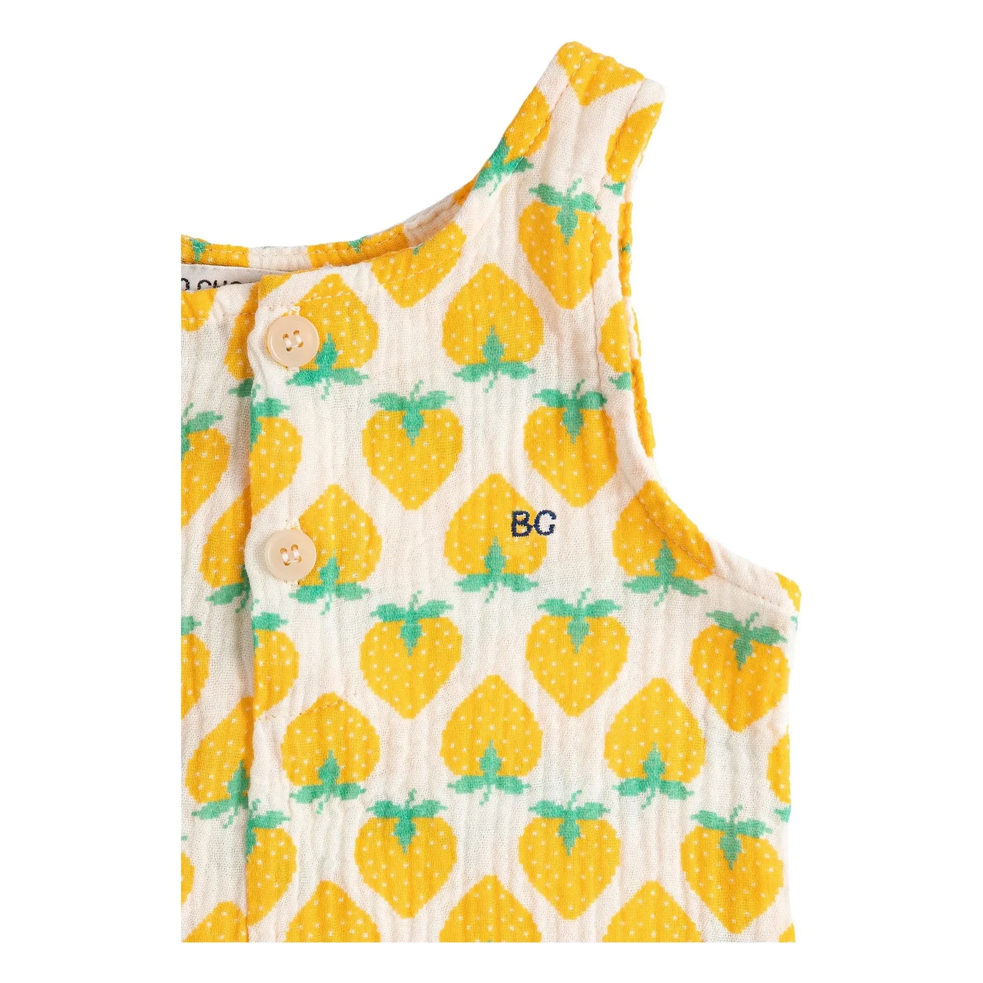 Bobo Choses - Erdbeere Bio-Baumwoll Musselin Strampler | Ecru