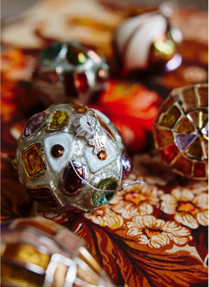 HKliving - Runde Glaskugel Weihnachtsbaumschmuck