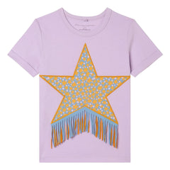 Stella McCartney Kids - Etoile Franges T-Shirt | Mauve