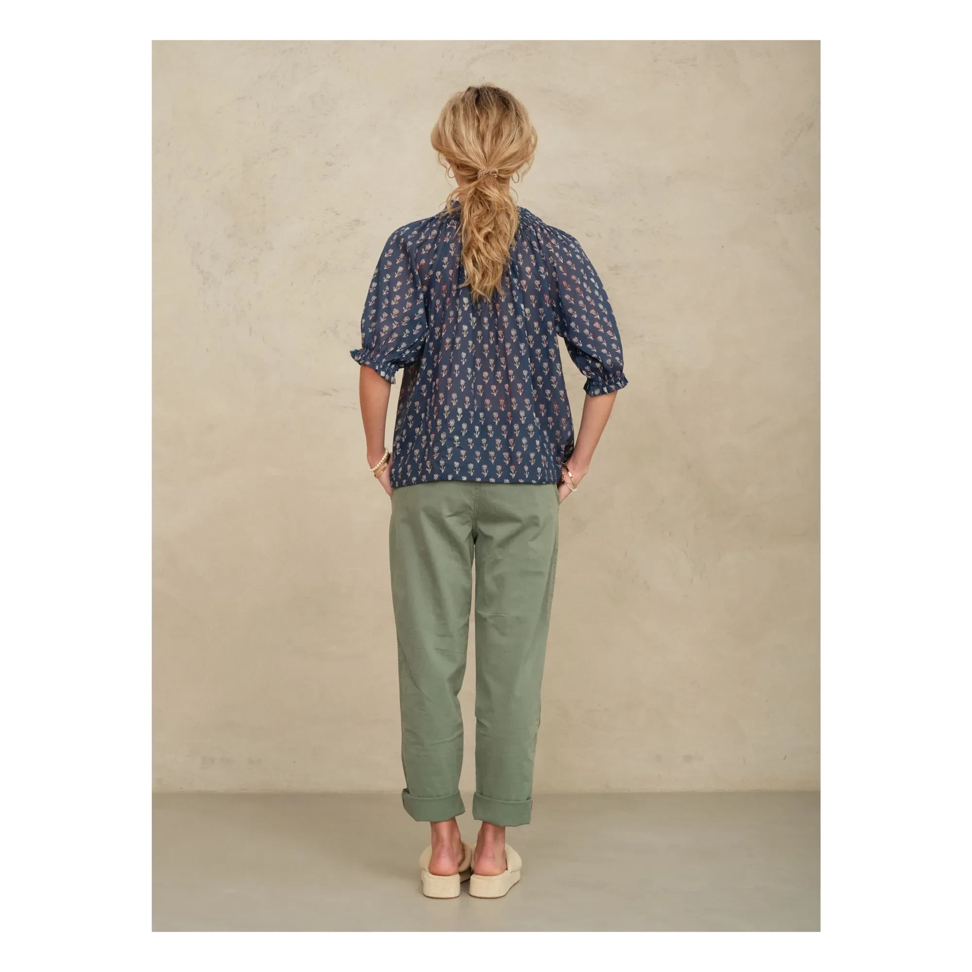 M.A.B.E. - Ari Baumwoll-Bluse | Indigo