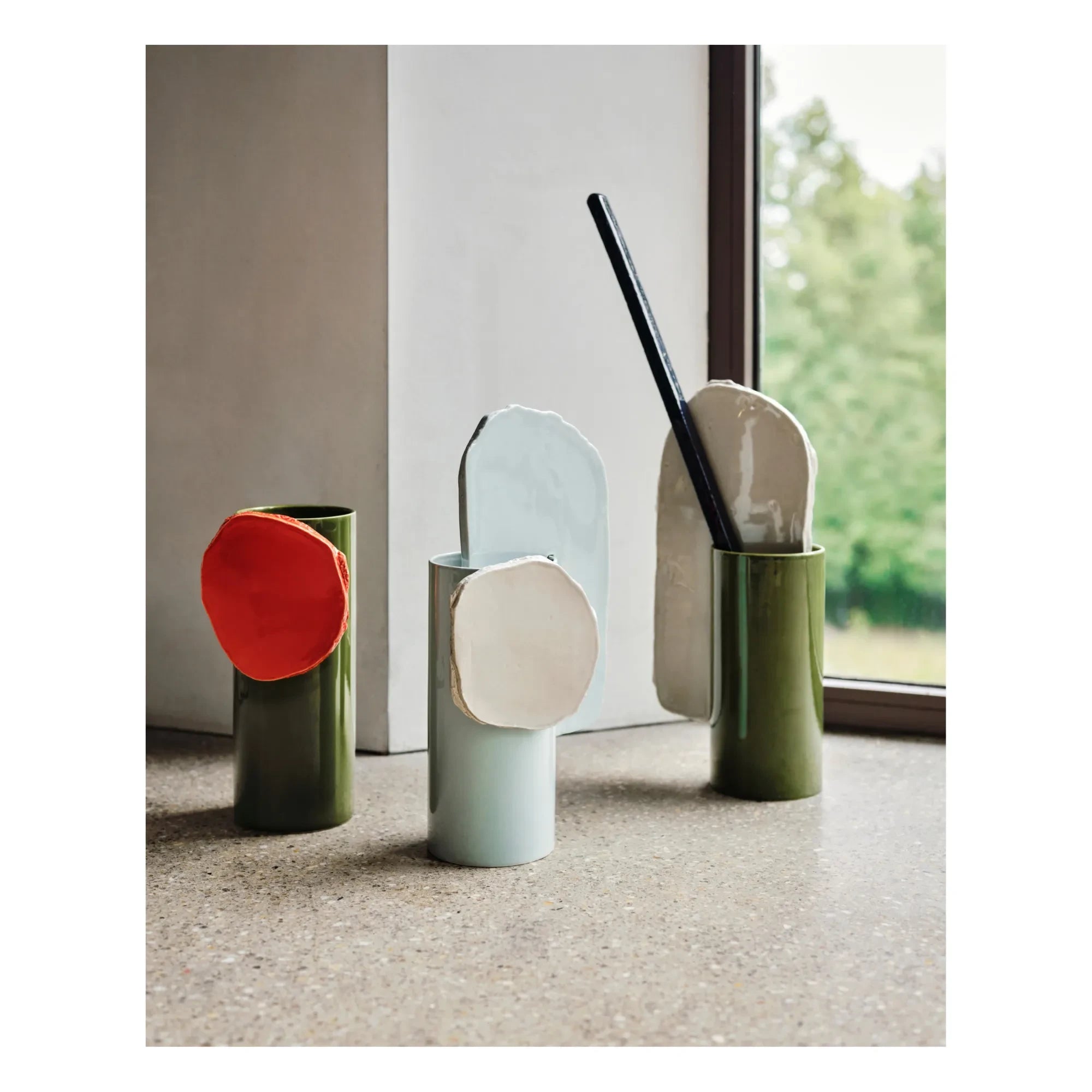 Vitra - Découpage Disc Vase - Ronan & Erwan Bouroullec | Dunkelgrün