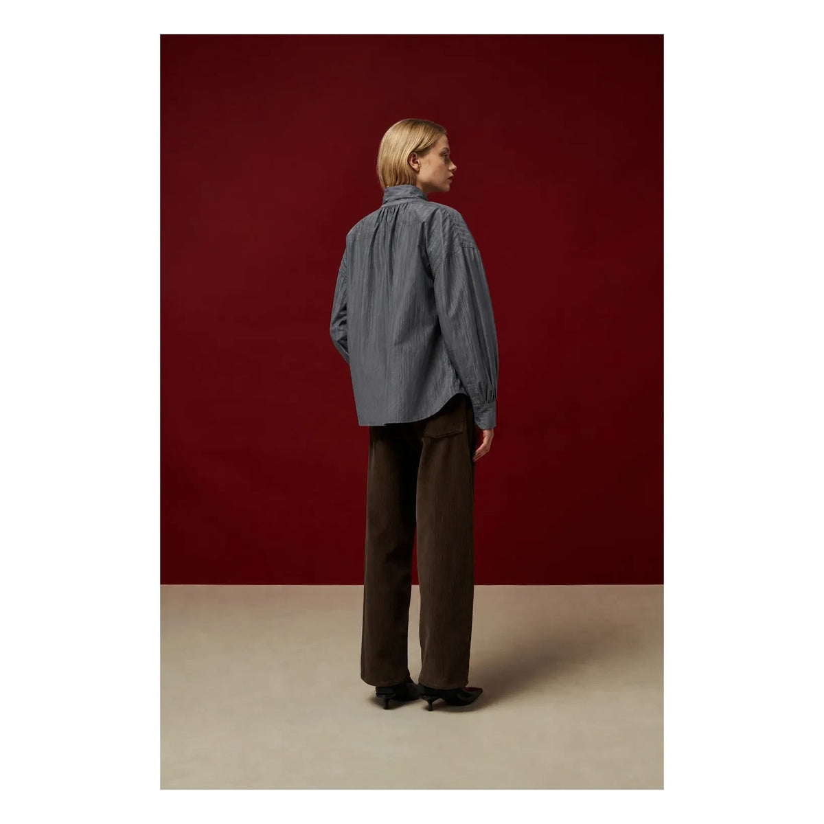 BELLEPIECE - Tom Cotton Poplin Bluz | Steel