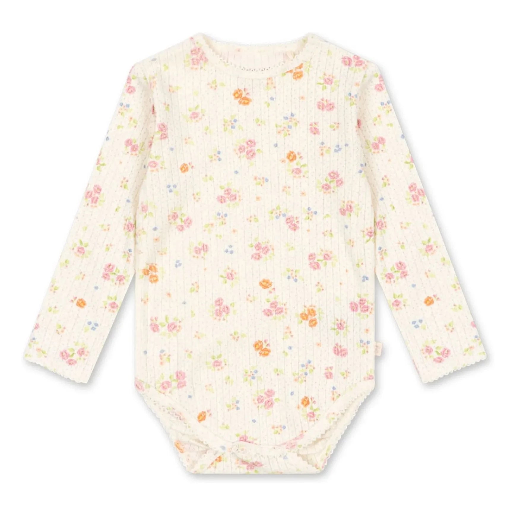 Konges Sløjd - Minnie Rib-Body mit Blumenmuster aus Bio-Baumwolle | Ecru