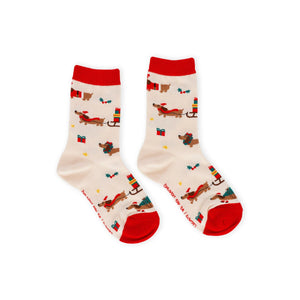 Legami - Kinder Weihnachtsstrümpfe Dachshund Größe 28-35 - Perfekte Passform!