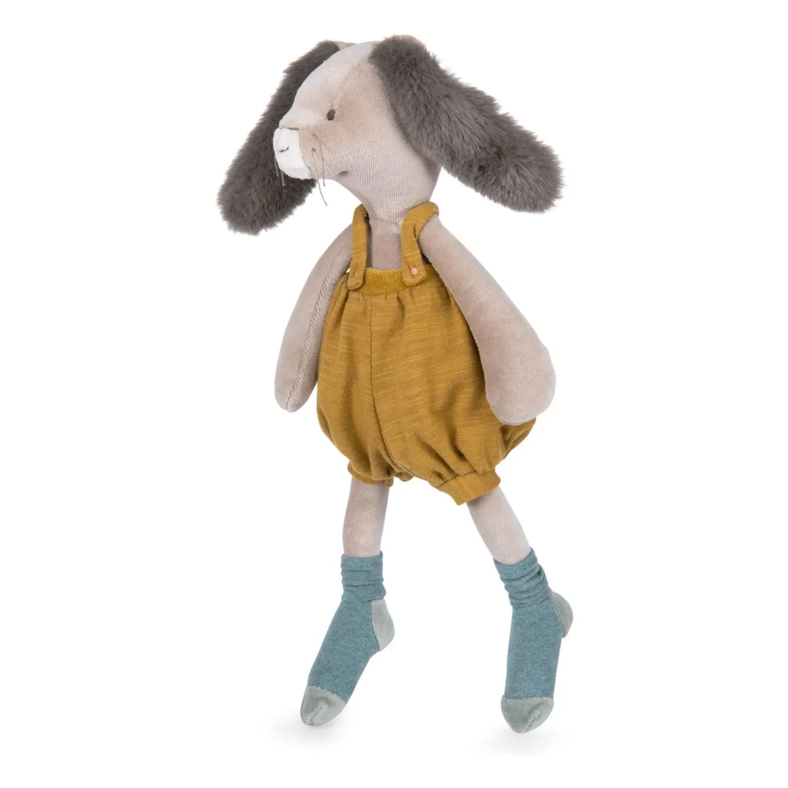 Moulin Roty - Senffarbenes Kaninchen-Schmusetuch - Three little rabbits