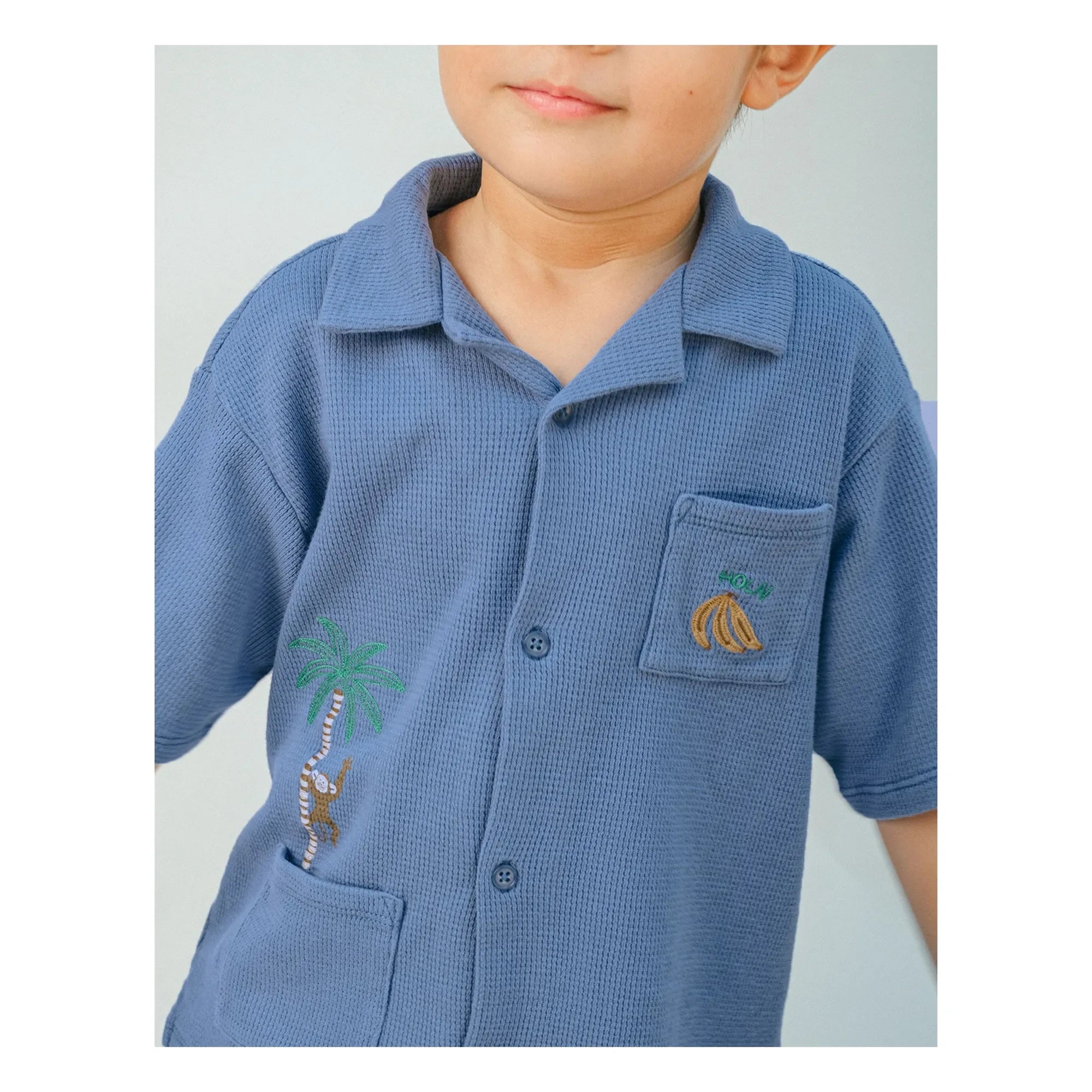 Gingersnaps - Tommy Monkey Prägeshirt | Blau