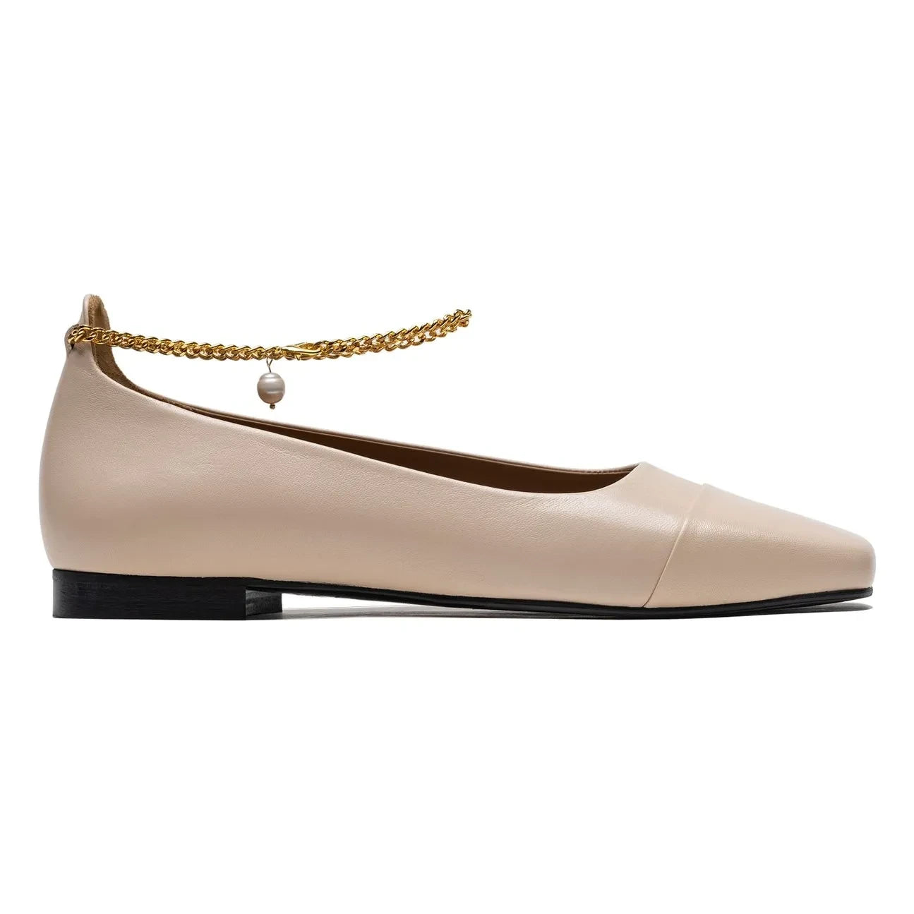 Lachoix - Nude Leder-Ballerinas