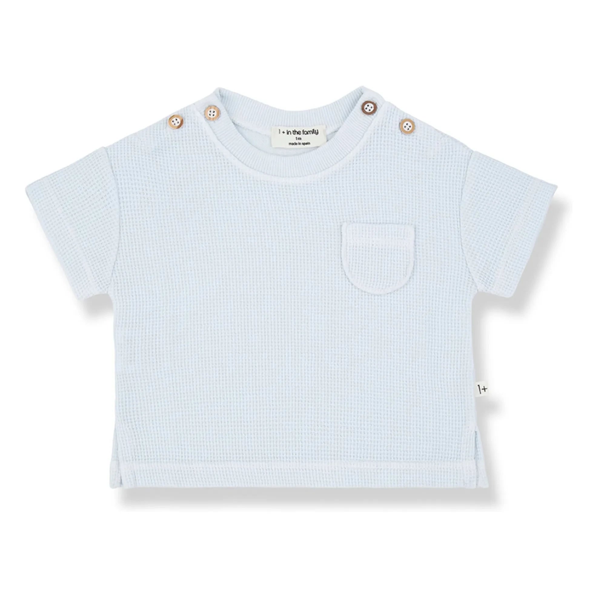 1+ in the family - Delion Waffle T-Shirt | Hellblau