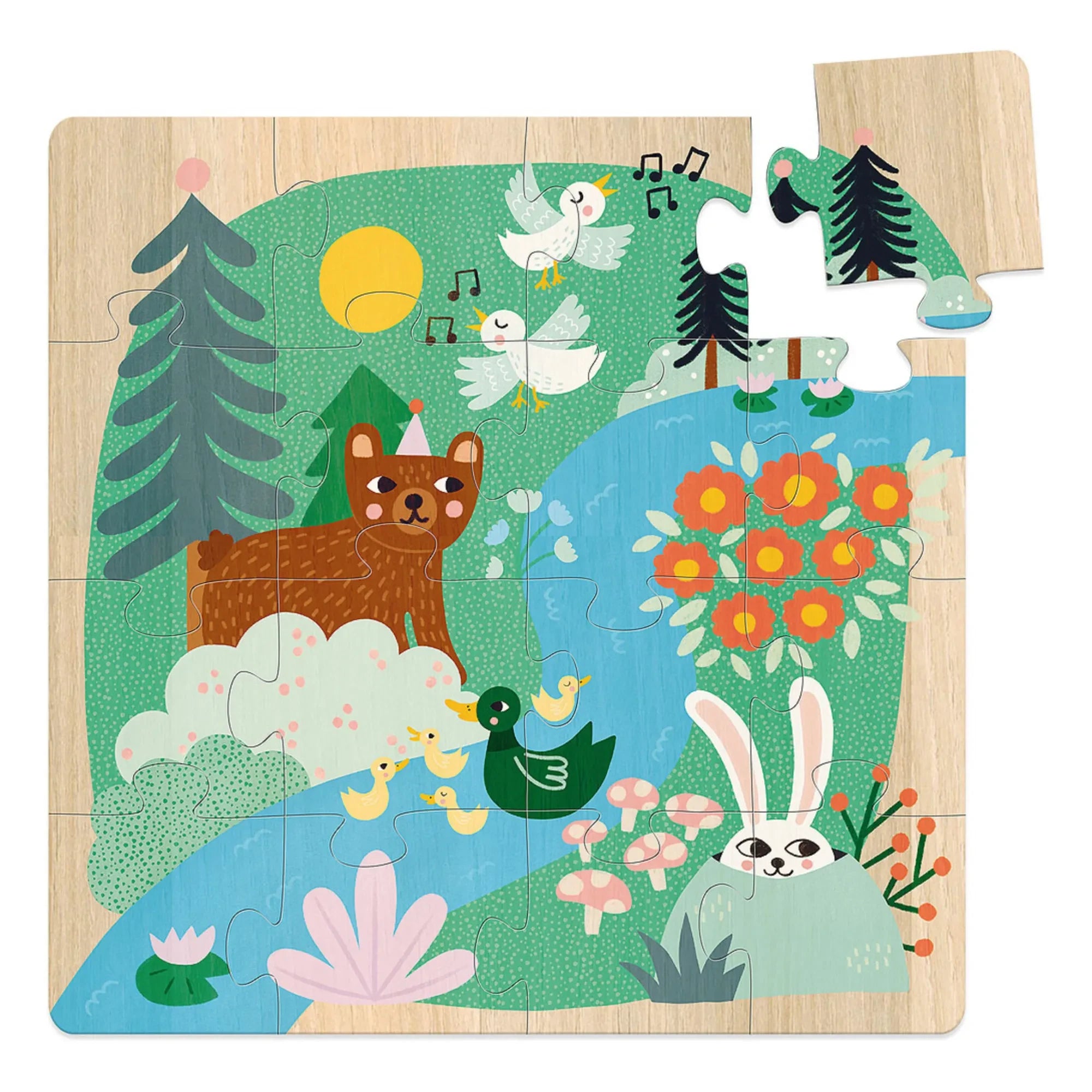 Vilac - Tiere der Welt 3-teiliges Puzzle-Set - 16 Teile