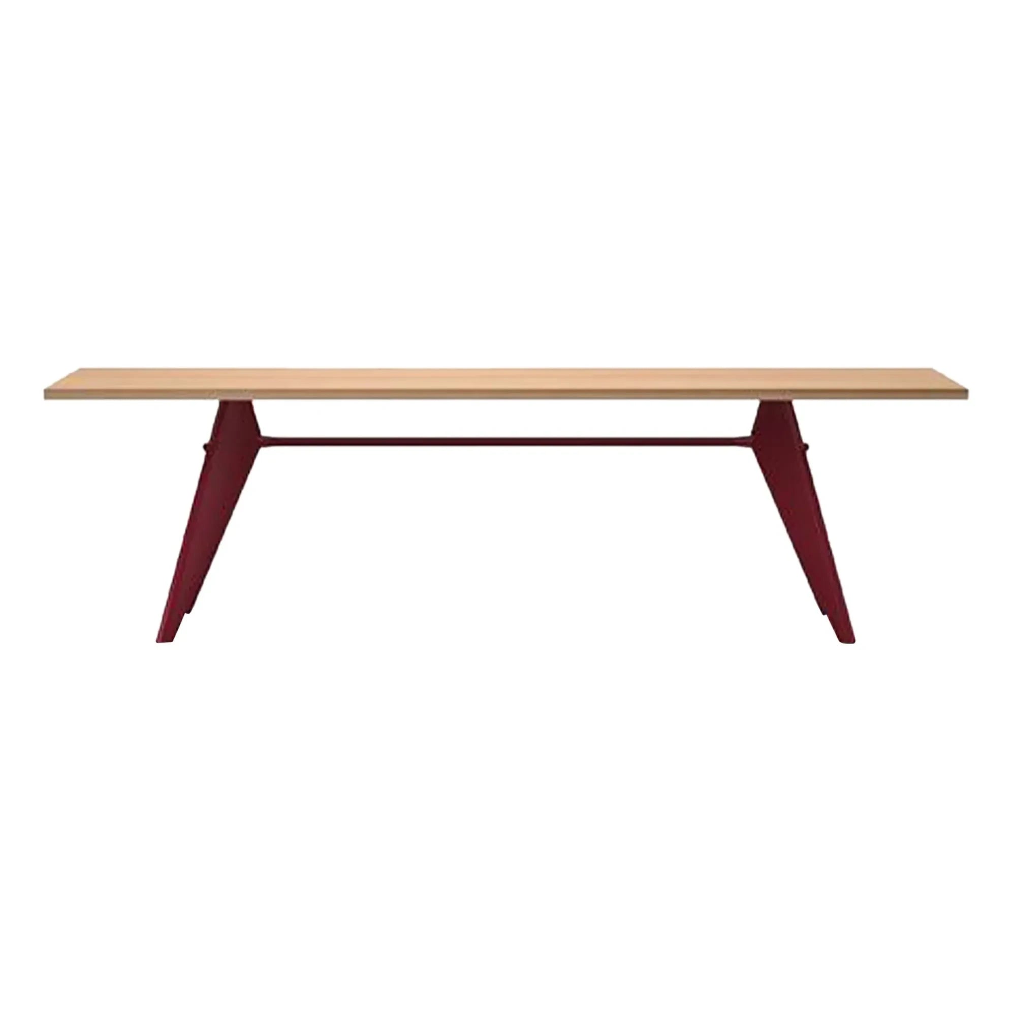 Vitra - EM Table - Japanroter Sockel - Jean Prouvé, 1950 | Eiche