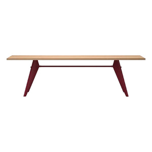 Vitra - EM Table - Japanroter Sockel - Jean Prouvé, 1950 | Eiche