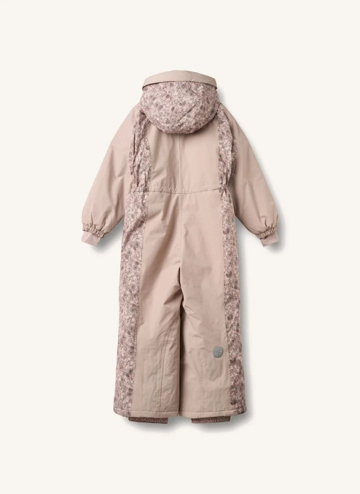 Wheat - Melte Fleurs Skioverall aus recycelten Fasern | Hellrosa