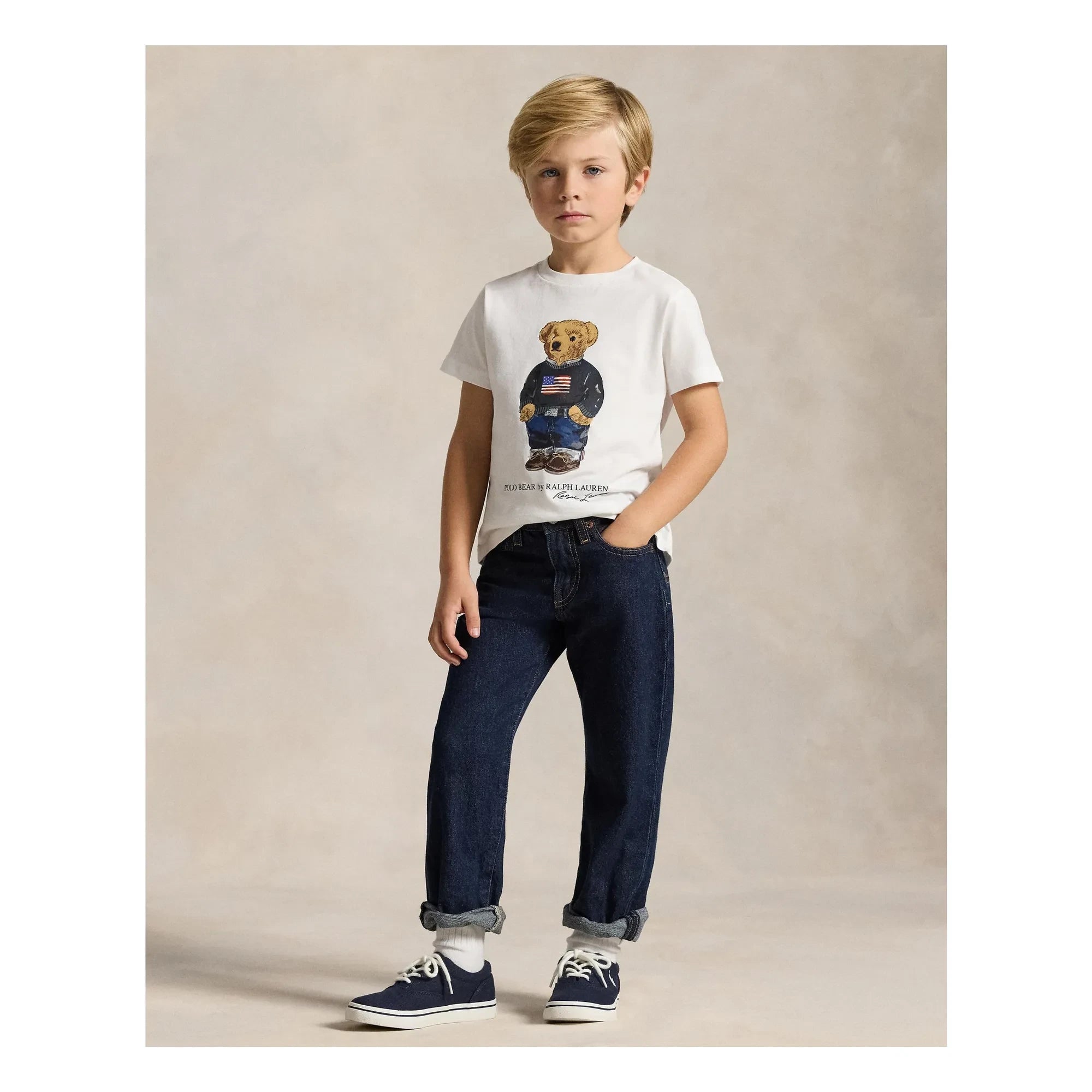 Ralph Lauren – Bären-Jersey-T-Shirt | Weiß