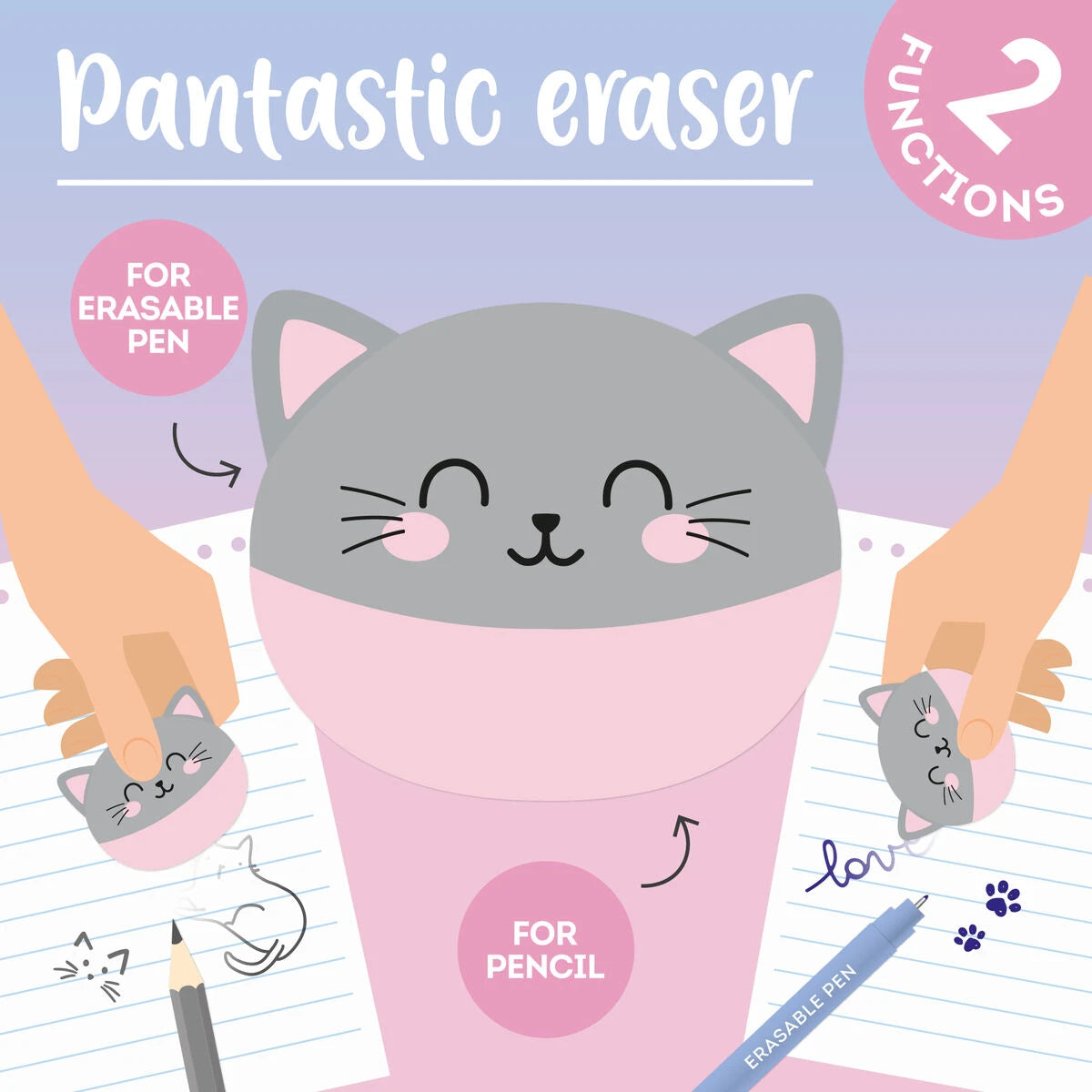 Legami - 2-in-1 Eraser - Meow - Kitty