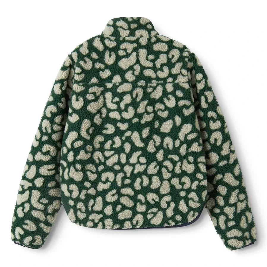 Liewood - Nelson leopardenmusterte Sherpa-Jacke aus recycelten Fasern | Grün