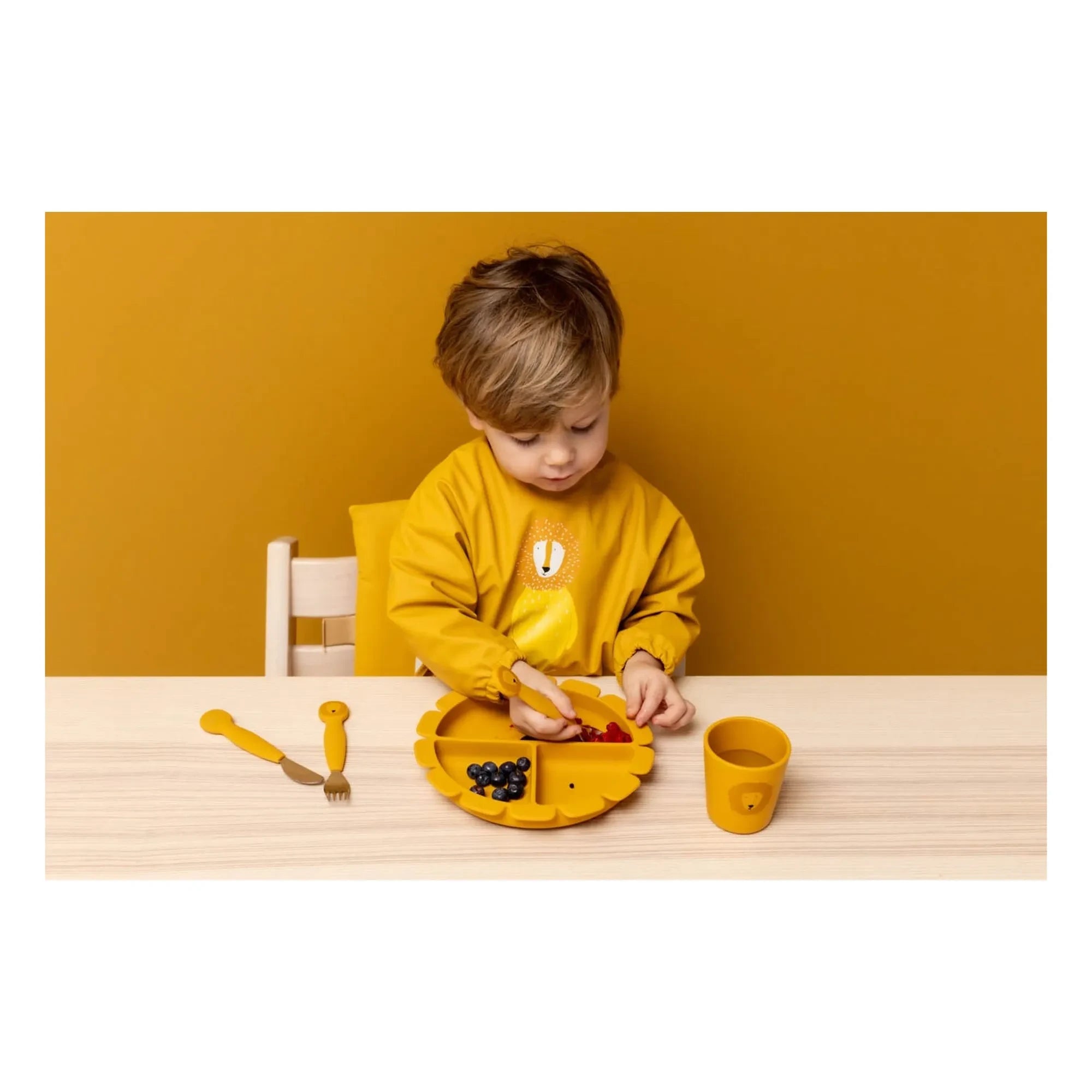 Trixie - Mr. Lion Silikon-Besteckset - 3-teilig | Gelb