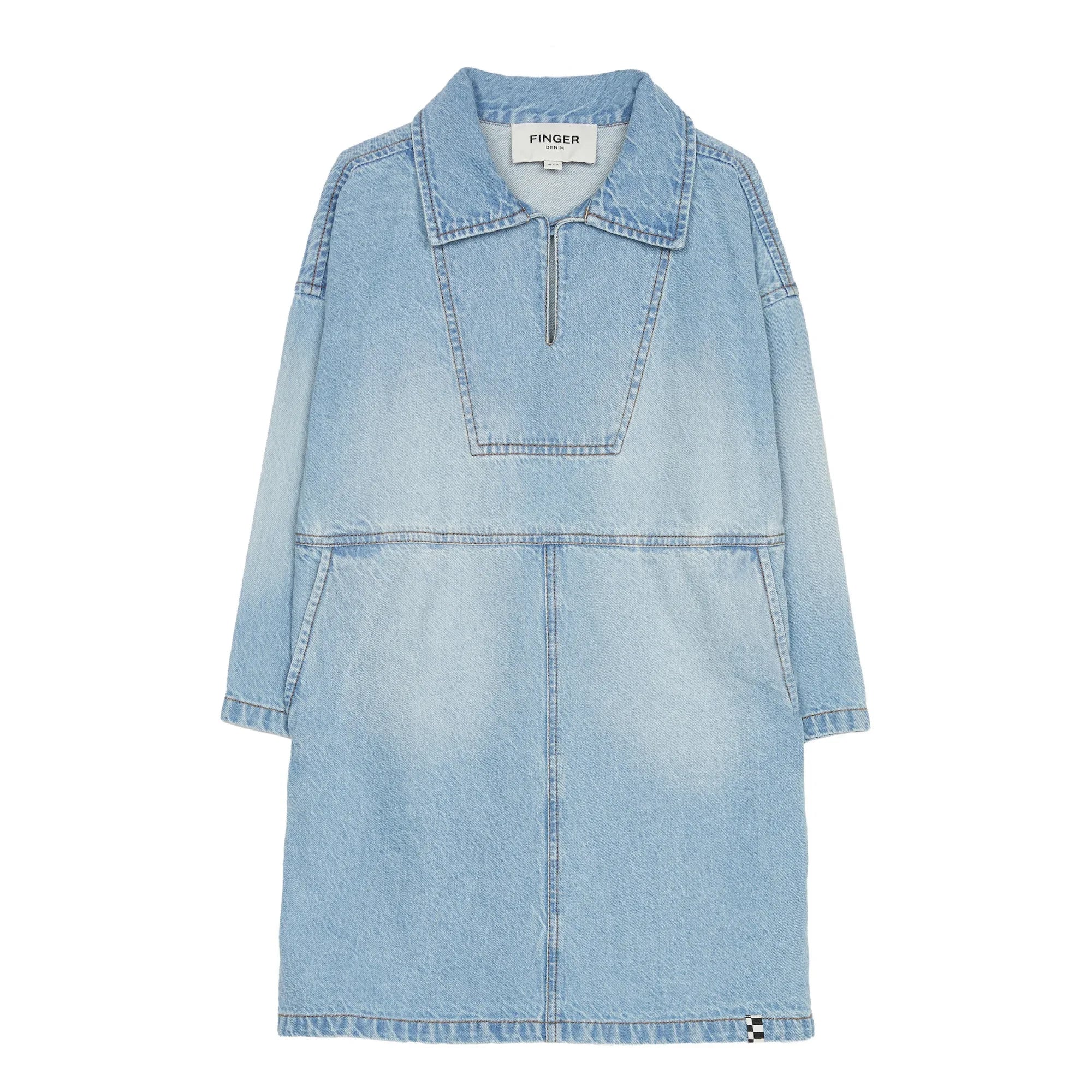Finger in the nose - Olga Kleid | Gewaschener Denim