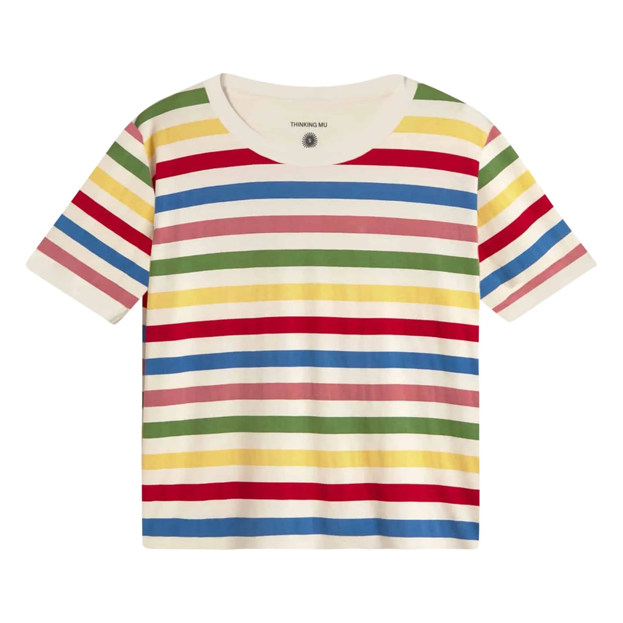 Thinking Mu - Gestreiftes T-Shirt Zowie Bio-Baumwolle | Gelb