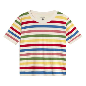 Thinking Mu - Gestreiftes T-Shirt Zowie Bio-Baumwolle | Gelb