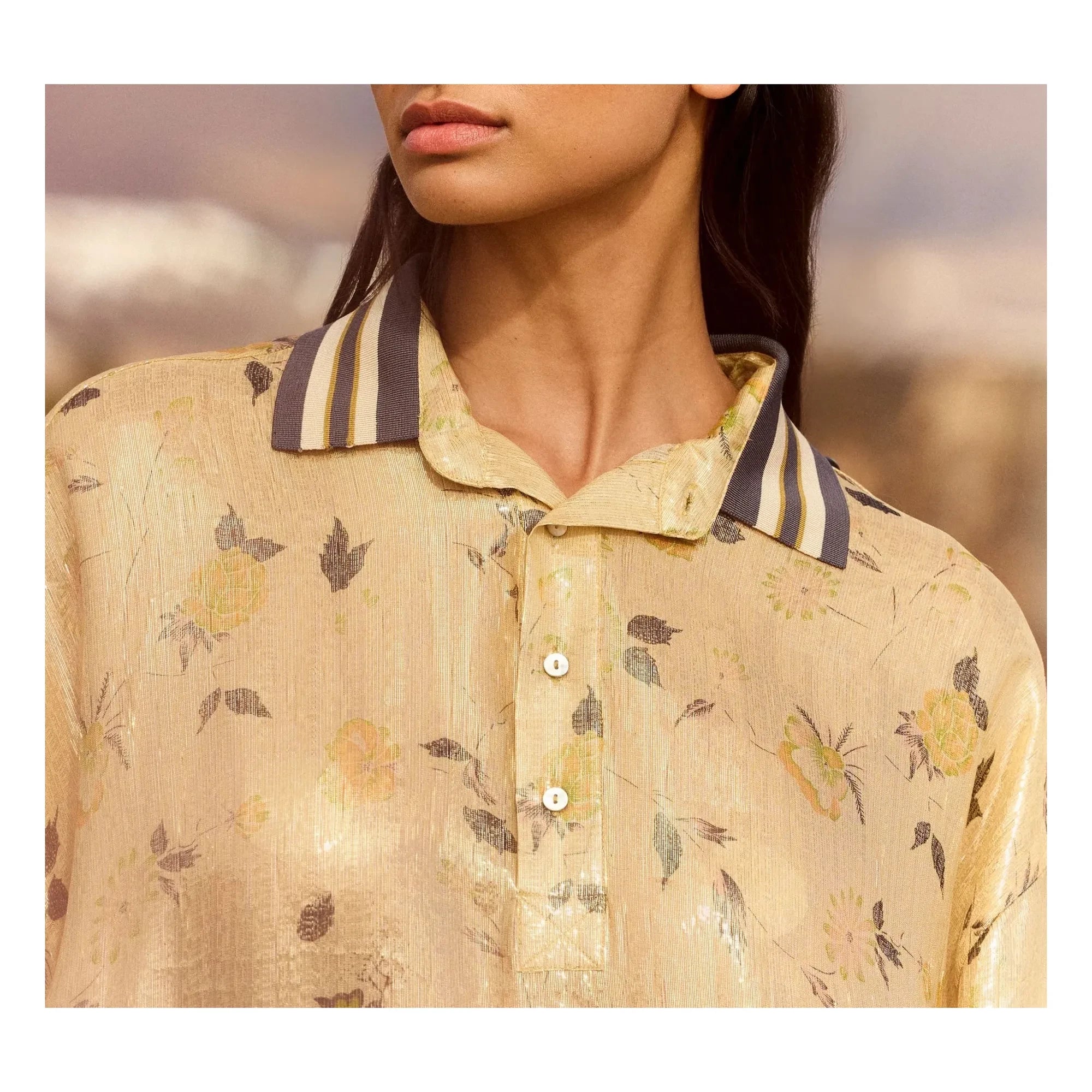 Mes Demoiselles - Jaca Bluse aus Metallic-Seide | Gold