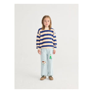 Bobo Choses – Gestreifter Pullover aus Bio-Baumwolle | Heather Beige