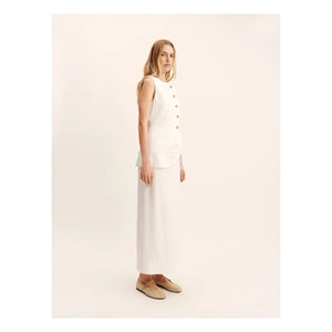 Posse - Emma Ärmellose Leinenweste | Creme