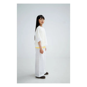 Repose AMS - Bluse mit Knöpfen hinten, bestickte Anglaise Bio-Baumwolle | Weiß