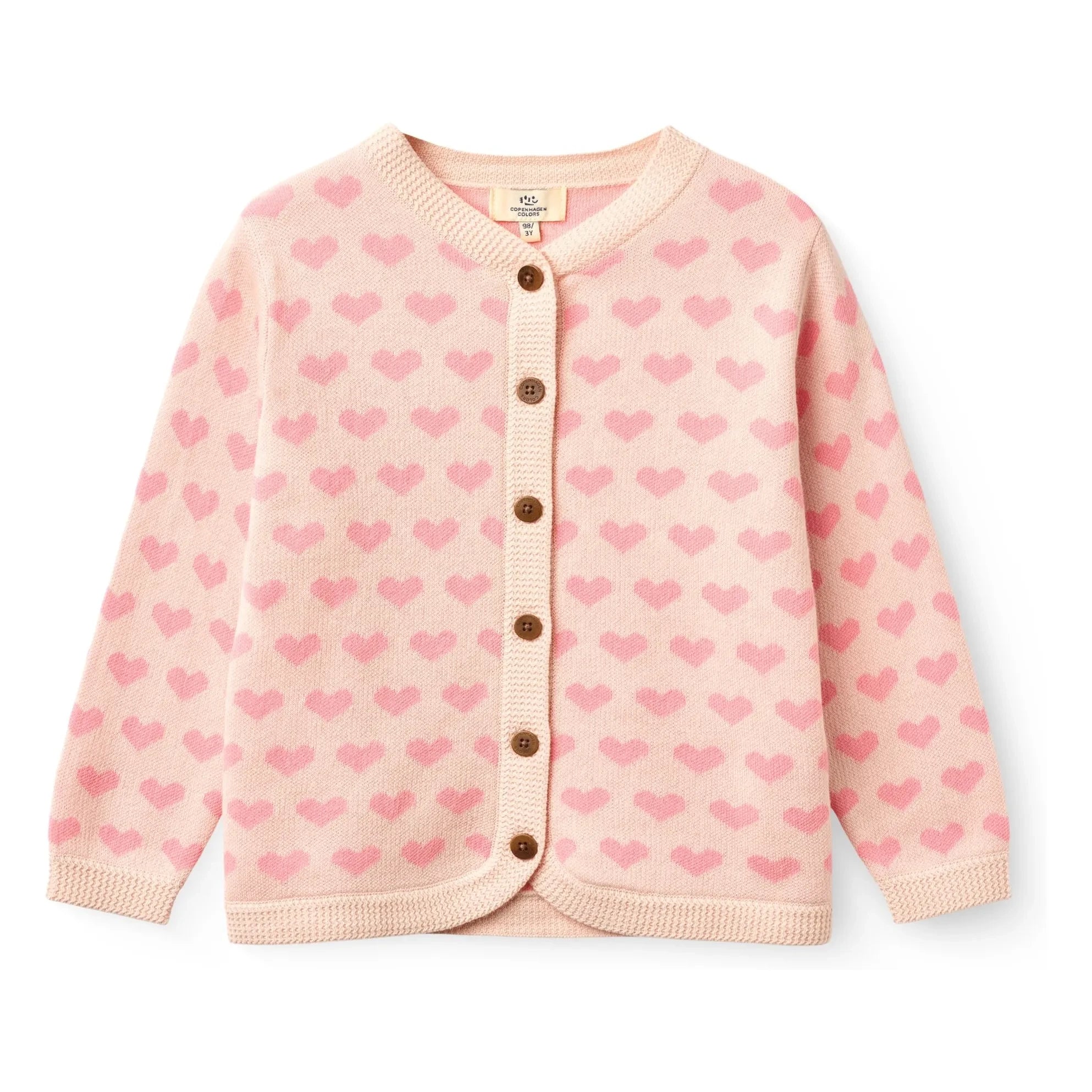 Copenhagen Colors - Bio-Baumwoll-Herz-Strickjacke | Rosa