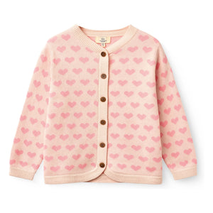Copenhagen Colors - Bio-Baumwoll-Herz-Strickjacke | Rosa