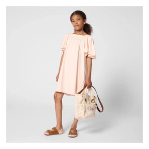 Chloé – Tragetasche aus Bio-Baumwolle mit Logo | Chalk