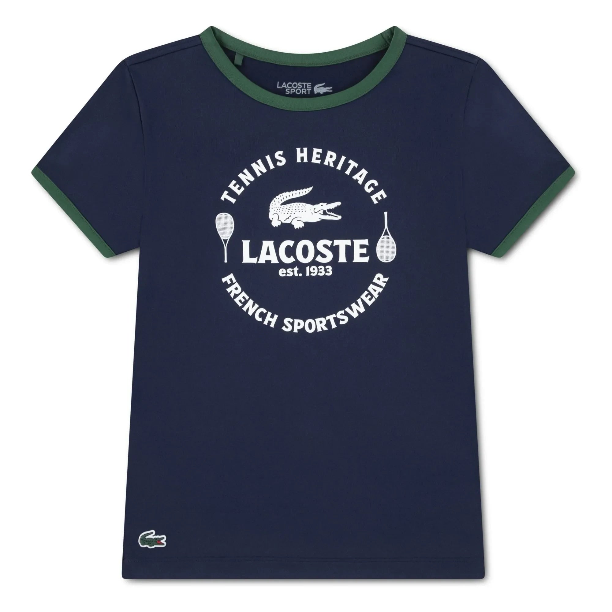 Lacoste - Sport-T-Shirt mit Kontrastkragen aus recycelten Fasern | Marineblau