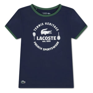Lacoste - Sport-T-Shirt mit Kontrastkragen aus recycelten Fasern | Marineblau