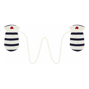 Petit Bateau - Gestreifte Fäustlinge | Ecru