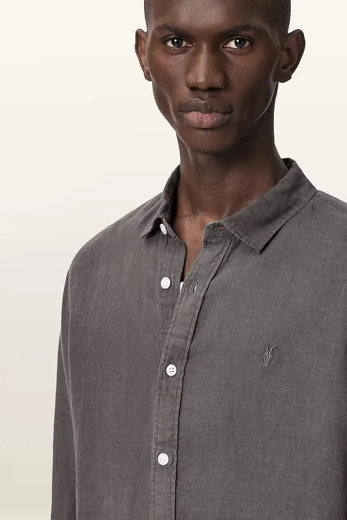 AllSaints erkek keten gömlek LOOM