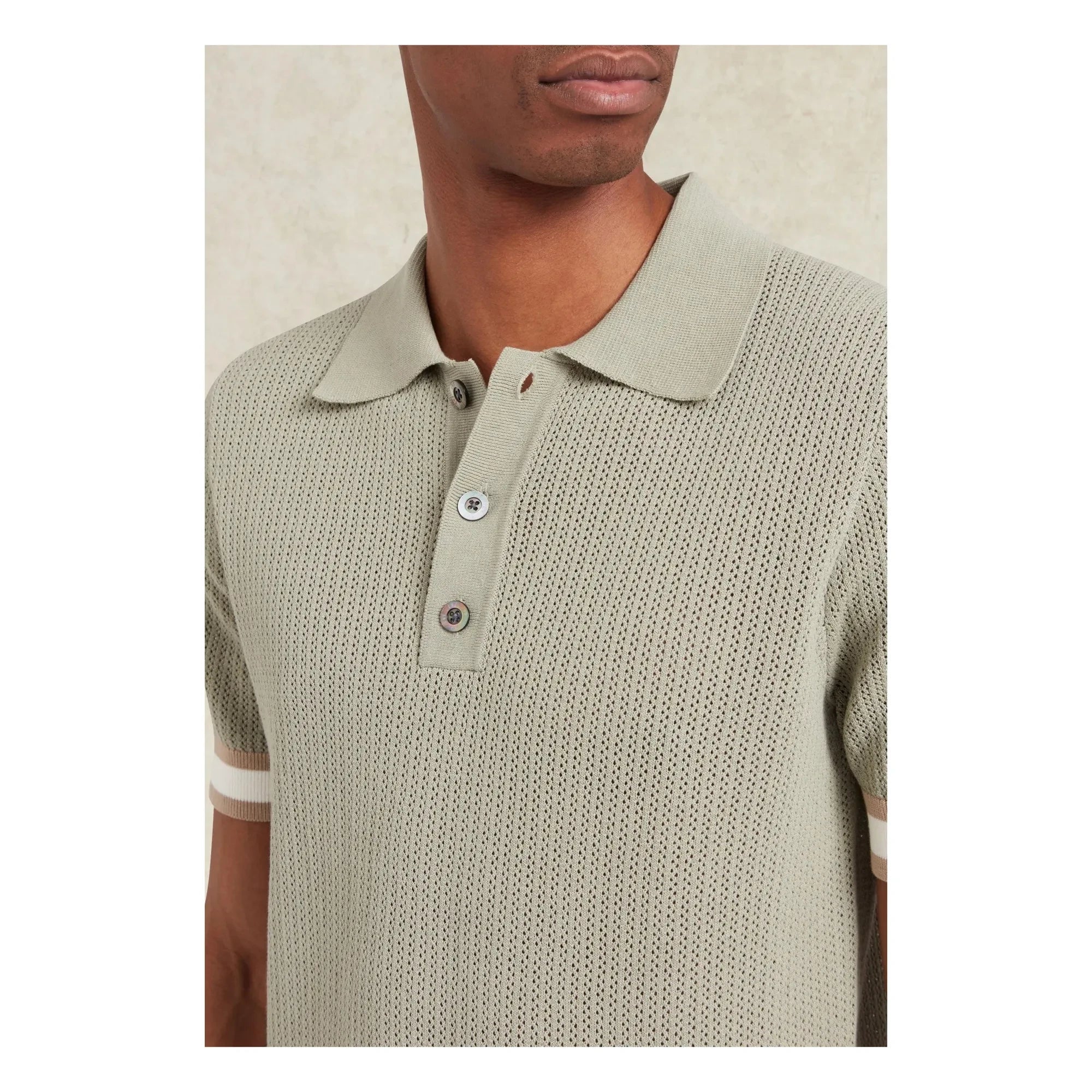 Ché Studios - Quinn Baumwoll-Poloshirt | Beige - Grün