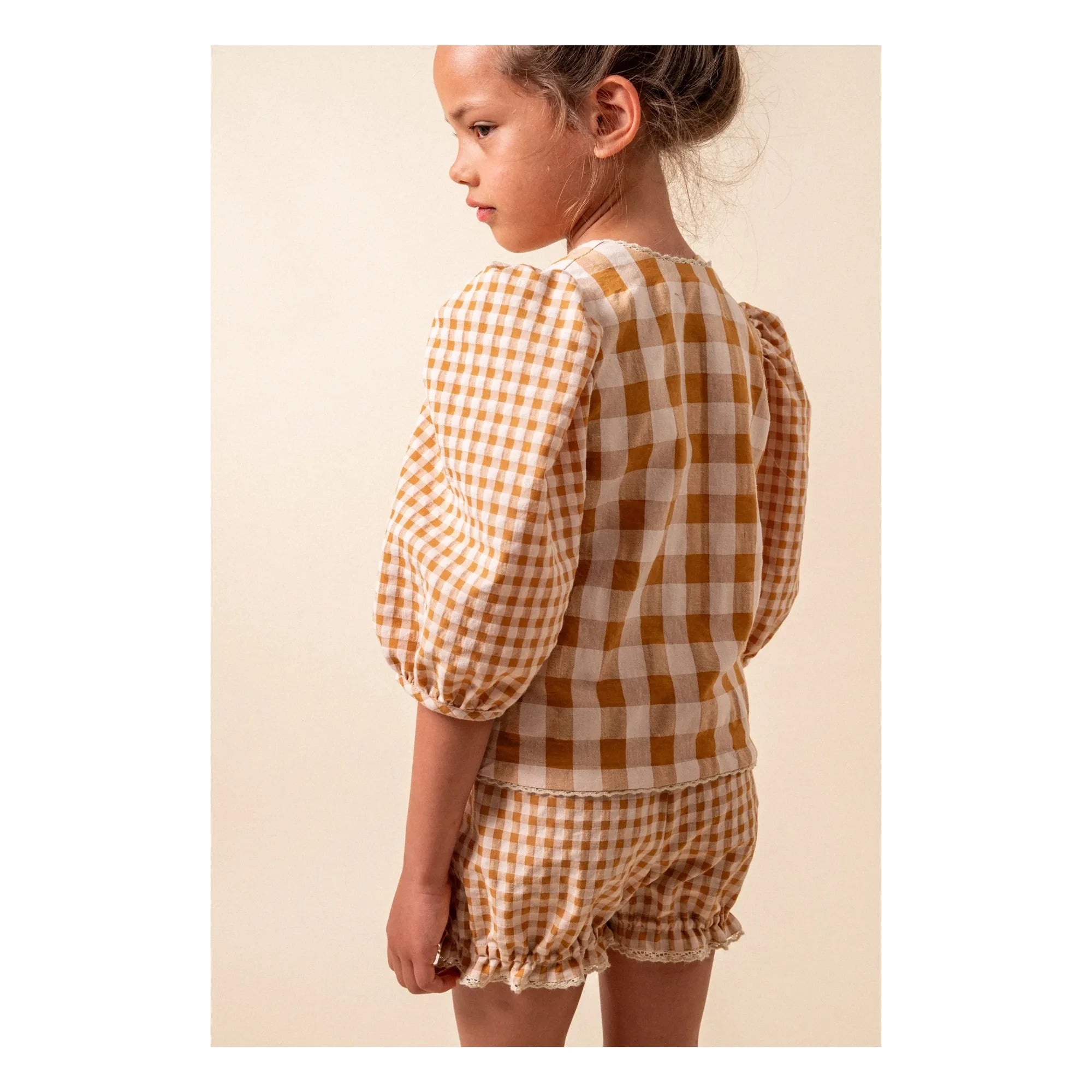 birinit - Vichy Bio-Baumwollbluse | Karamell