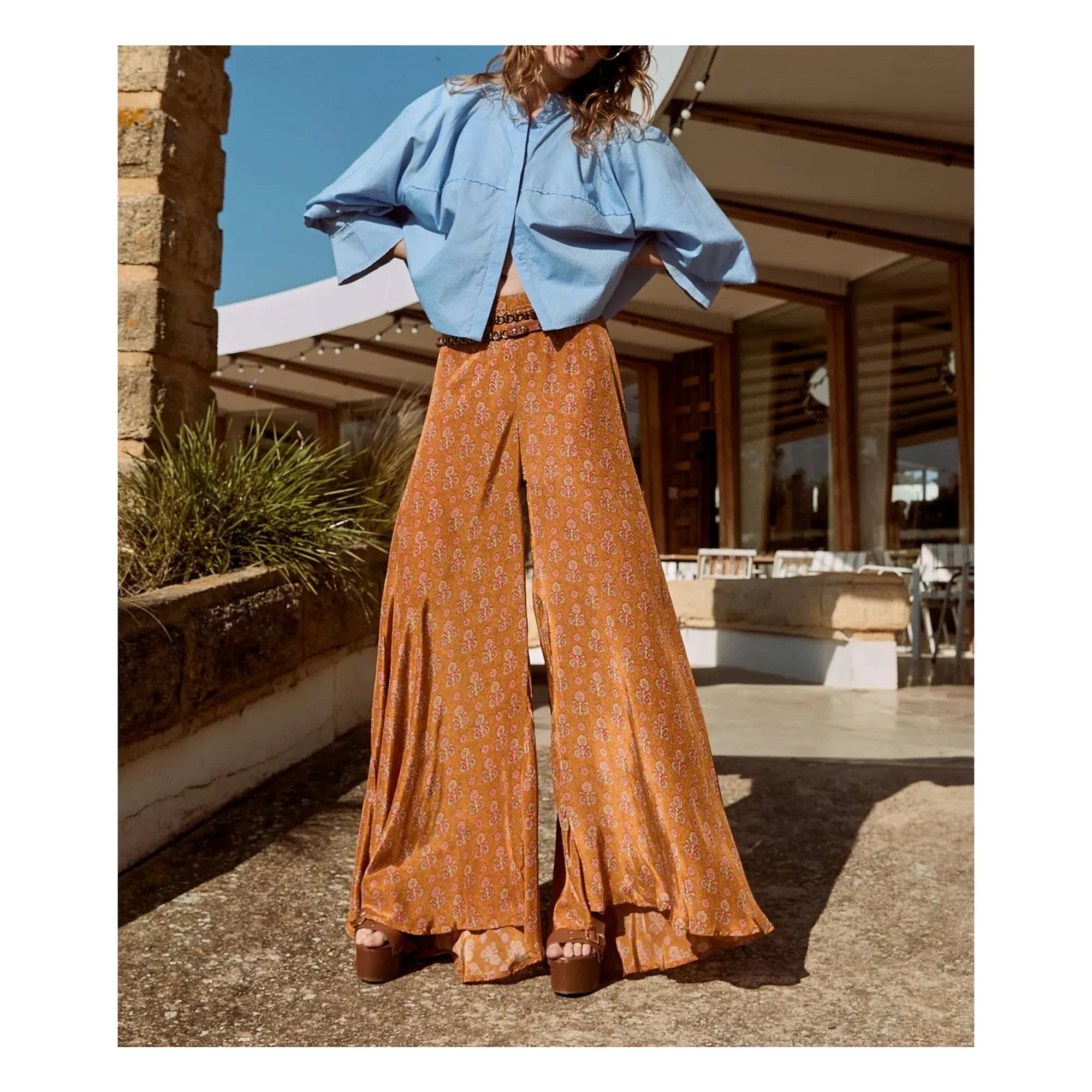 Mes Demoiselles - Soon Baumwoll-Popeline Bluse | Hellblau