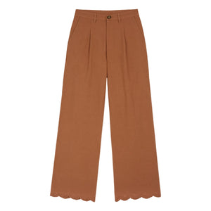 Emile et Ida – Hose mit Baumwollstickerei | Braun