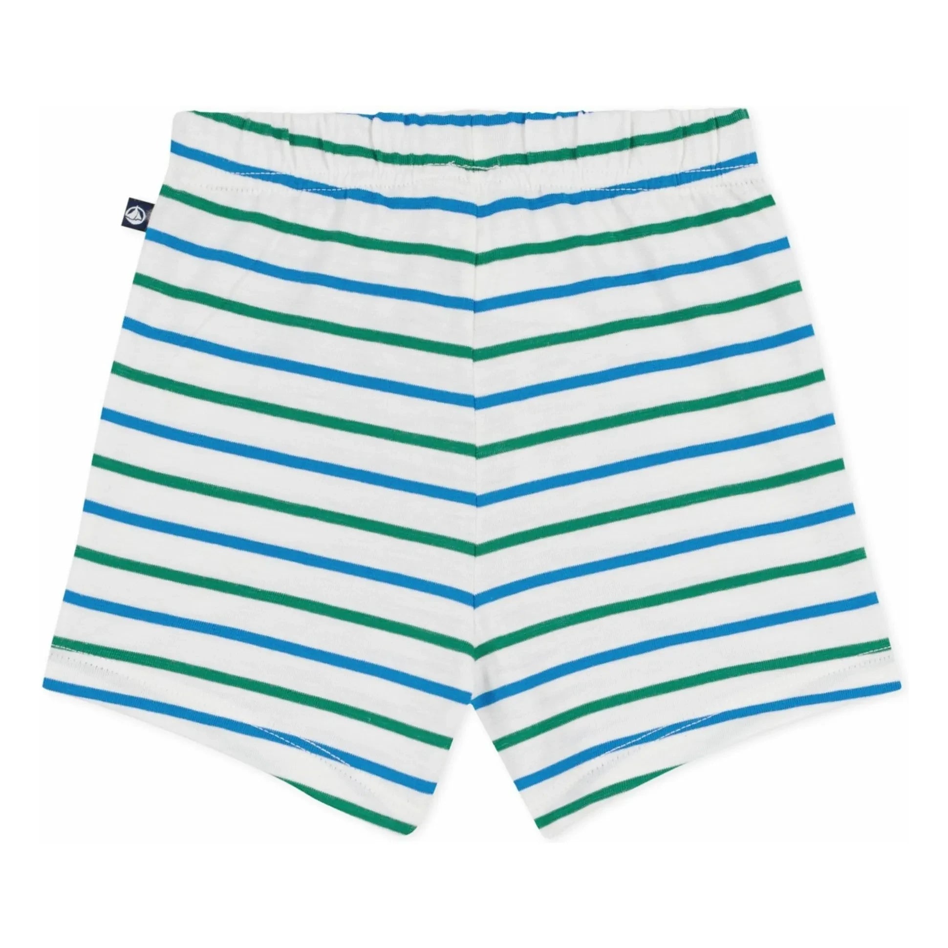 Petit Bateau – Gestreifte Fleece-Shorts | Weiß