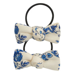 Emile et Ida - 2er-Set Haargummis mit Blumenmuster | Ecru