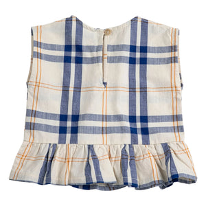 Bobo Choses - Bio-Baumwoll-Baby-Tartan-Oberteil | Ecru