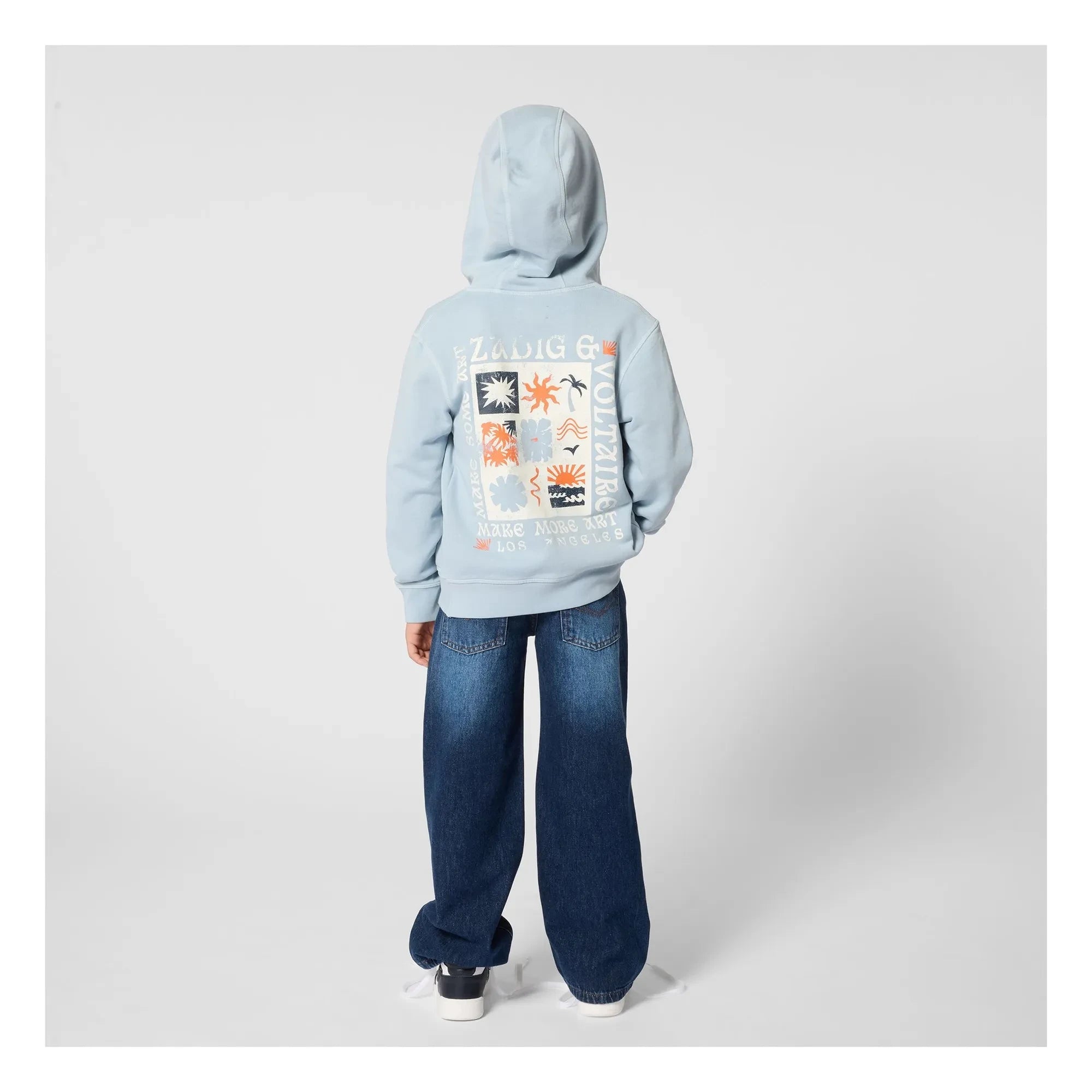 Zadig & Voltaire - Make More Art Kapuzenpullover mit Reißverschluss | Hellblau