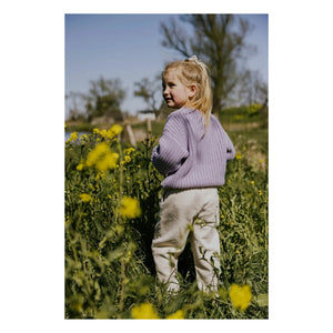 Yuki - Bio-Baumwoll-Dickstrick-Strickjacke | Flieder